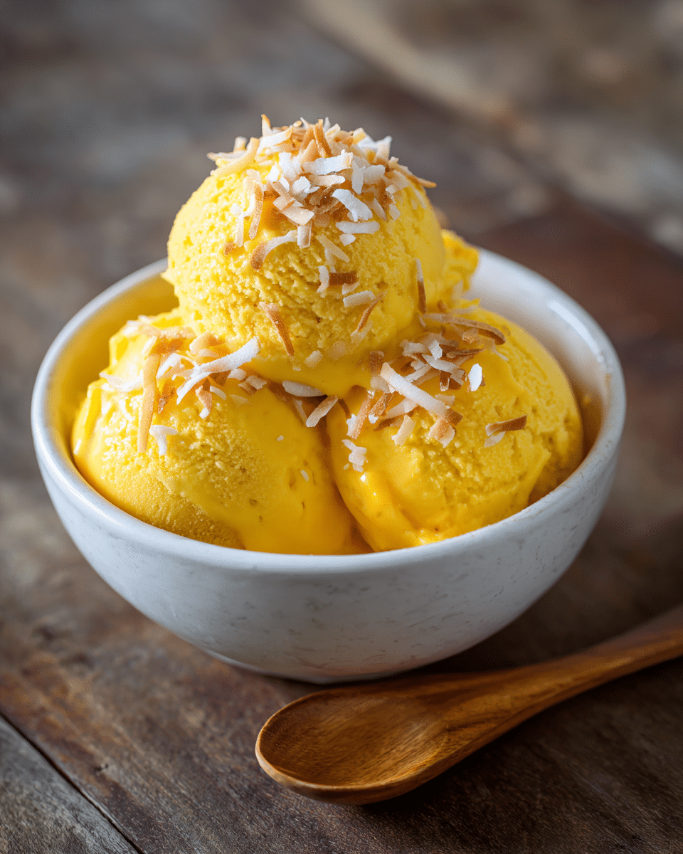 Mango Coconut Frozen Yogurt