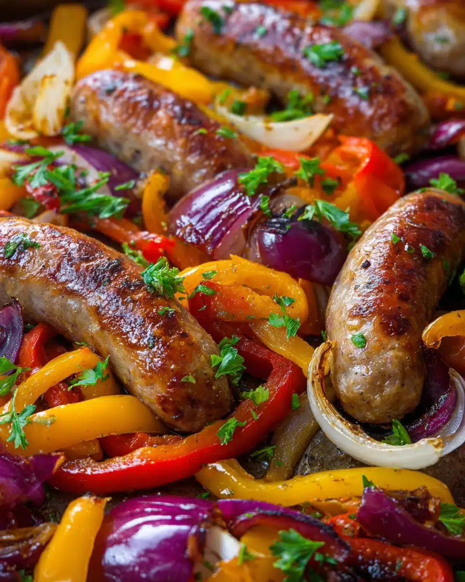 Sheet Pan Sausage and Peppers