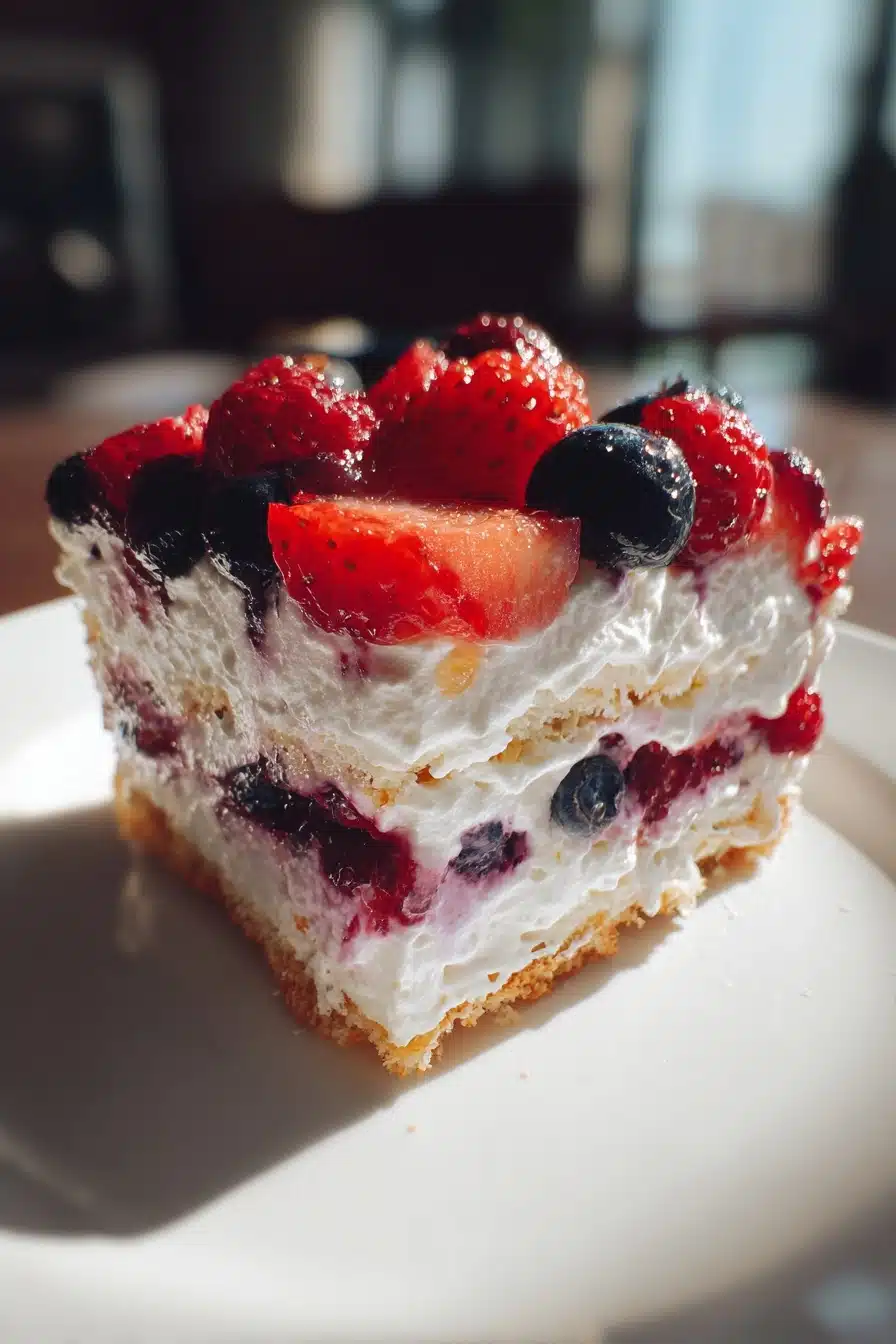 No Bake Berry Lush Dessert