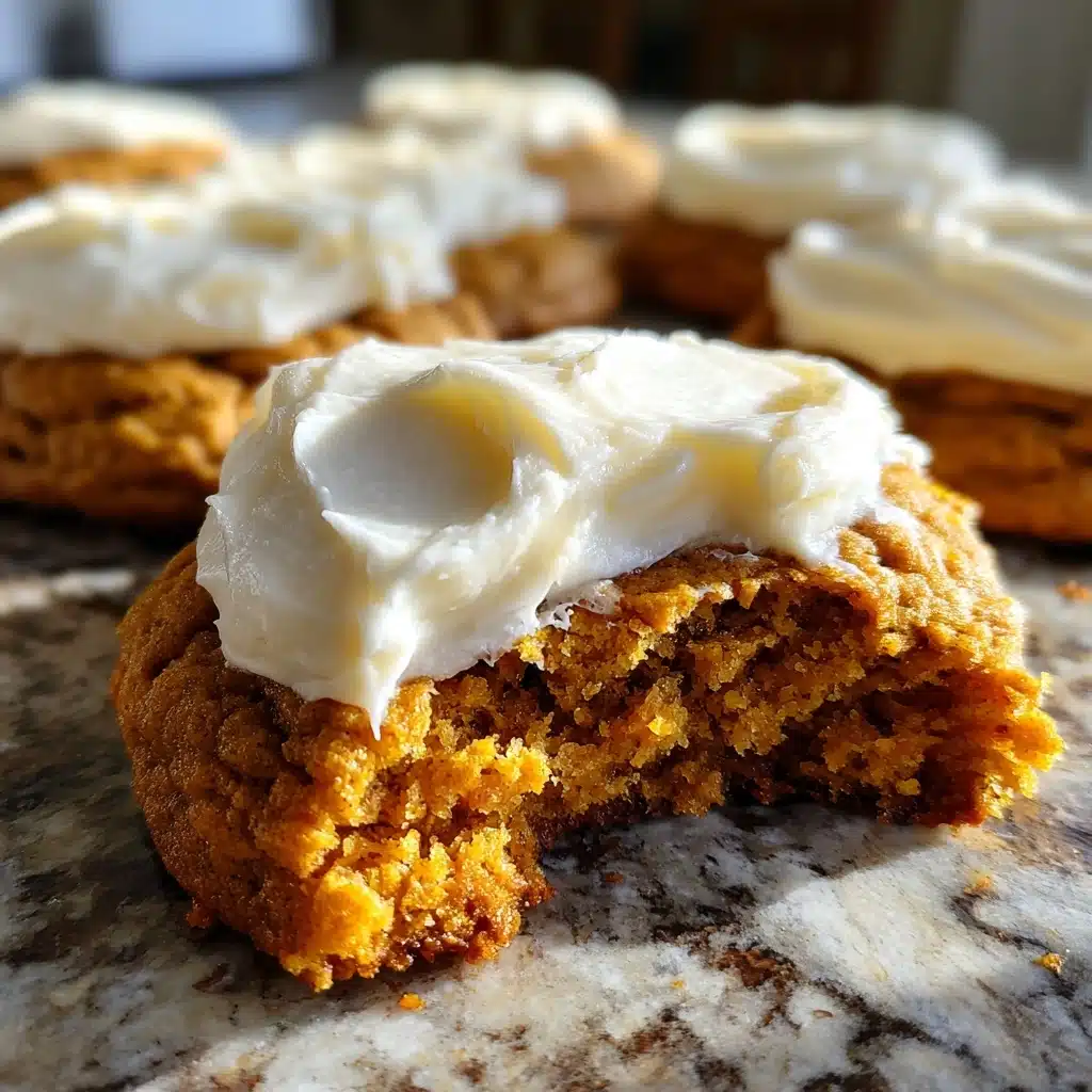 Pumpkin Cookies with Cream Cheese Frosting