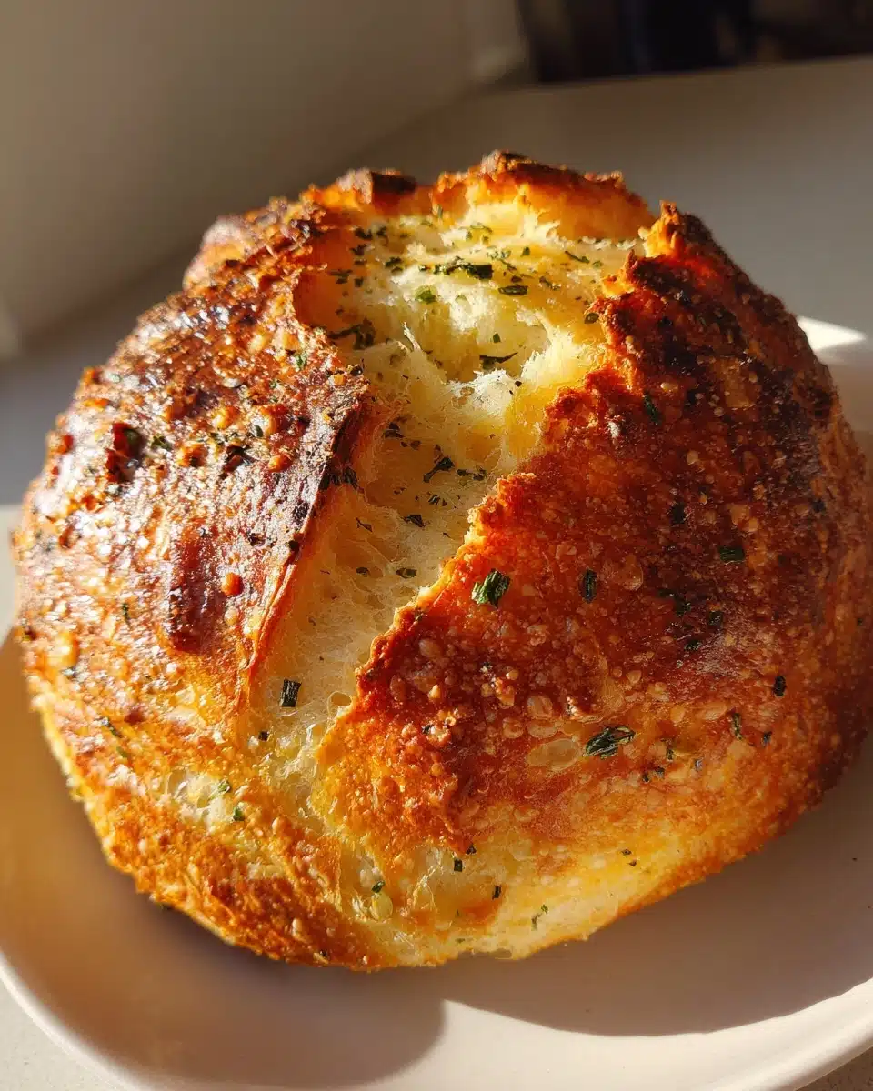 Garlic Herb Dutch Oven Bread Recipe – Soft, Crusty, and Flavorful