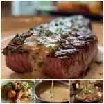 Sizzling Cast-Iron Bavette Steak with Whiskey Cream Sauce
