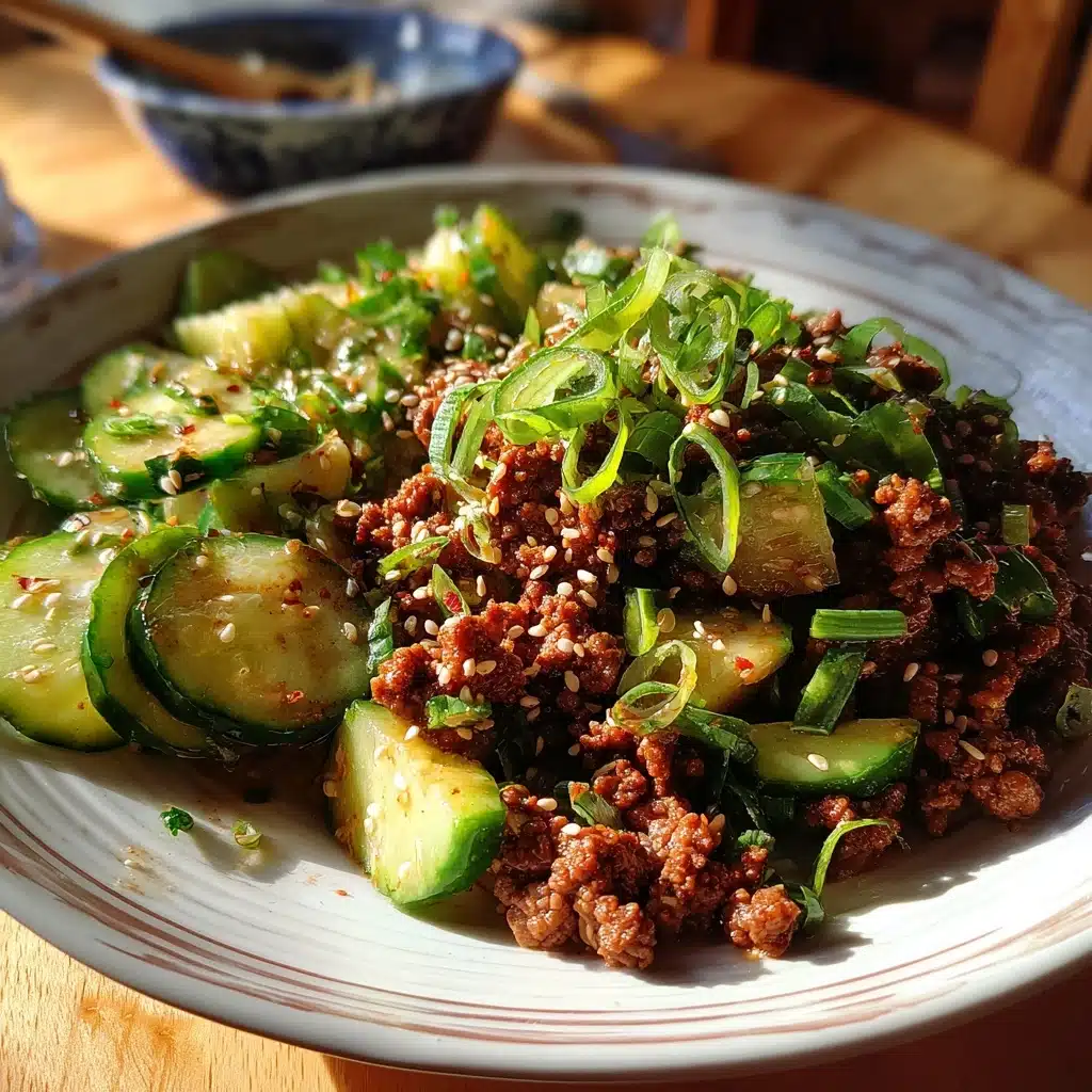 Spicy Korean Ground Beef with Cucumber Salad: A Quick and Flavor-Packed Meal