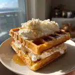 Sweet Potato Waffles With Coconut Whipped Cream