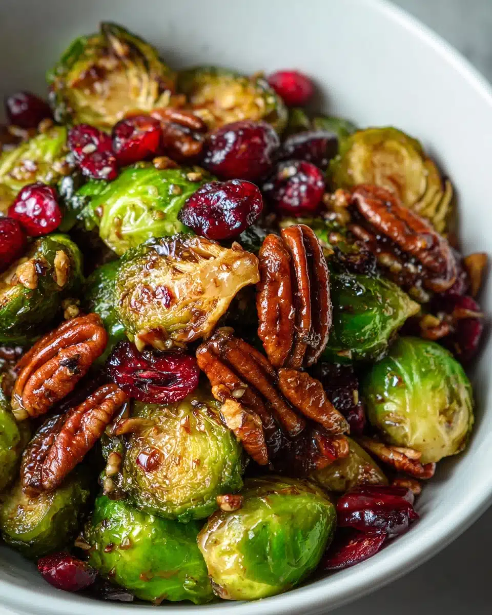 Delicious Brussels Sprouts with Pecans & Cranberries Recipe