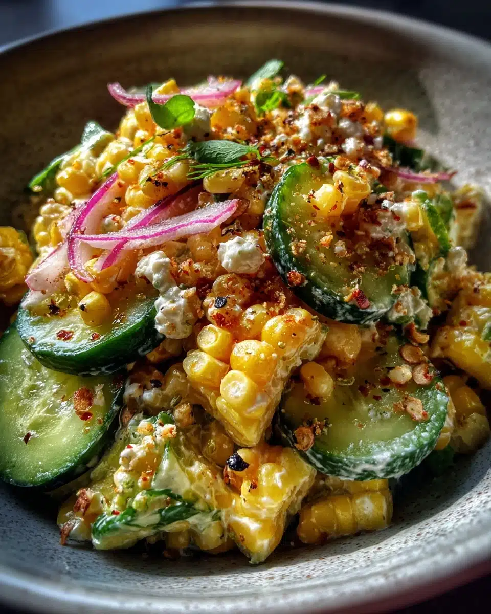 Refreshing Street Corn Creamy Cucumber Salad Recipe