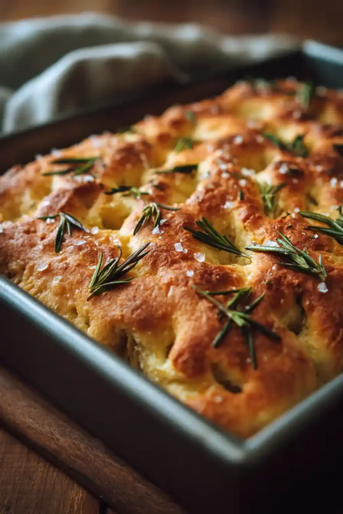 Easy Same-Day Focaccia Bread: Bake It in Minutes! 132 Easy same day focaccia bread recipe with fluffy crumb golden crust rosemary and olive oil homemade Italian bread perfect for sandwiches and dipping