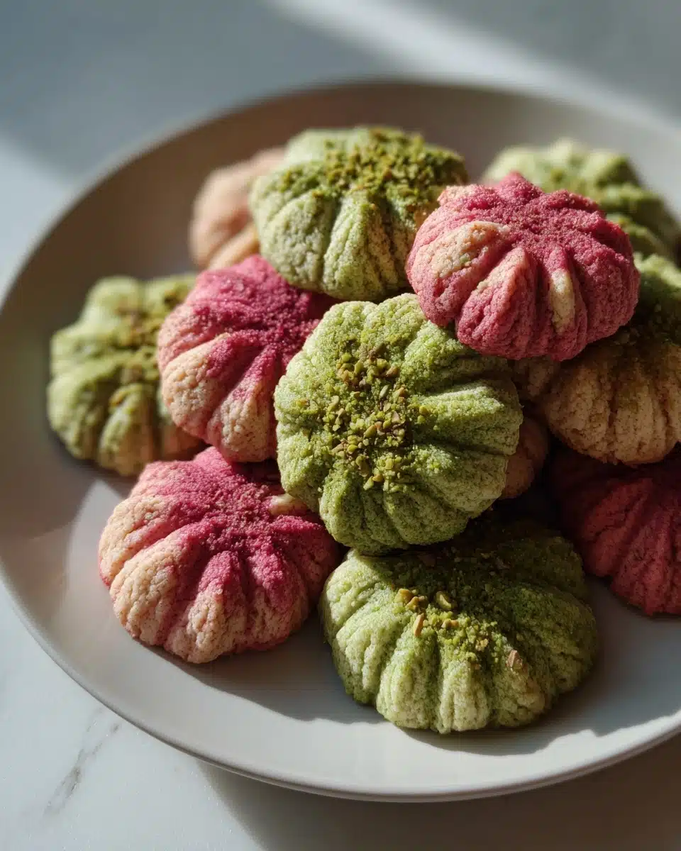 Cherry Pistachio Shortbread Cookies — Green, Pink & Perfect for St. Patrick's Day Gifting