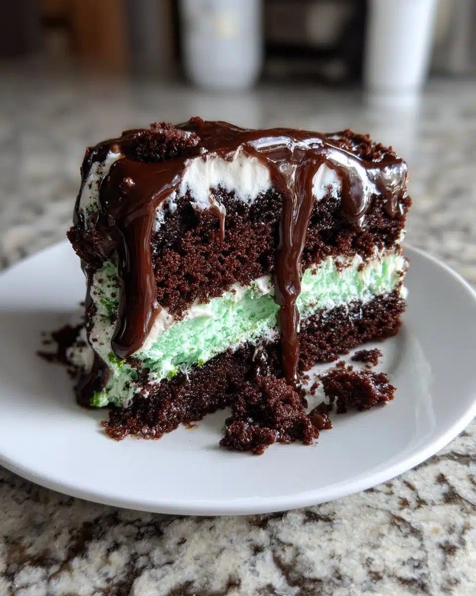 Grasshopper Earthquake Cake — Minty, Chocolatey & Impossibly Gooey