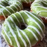 Green Donuts with Vanilla Glaze