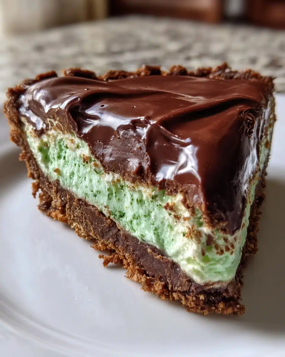 No Bake Grasshopper Pie