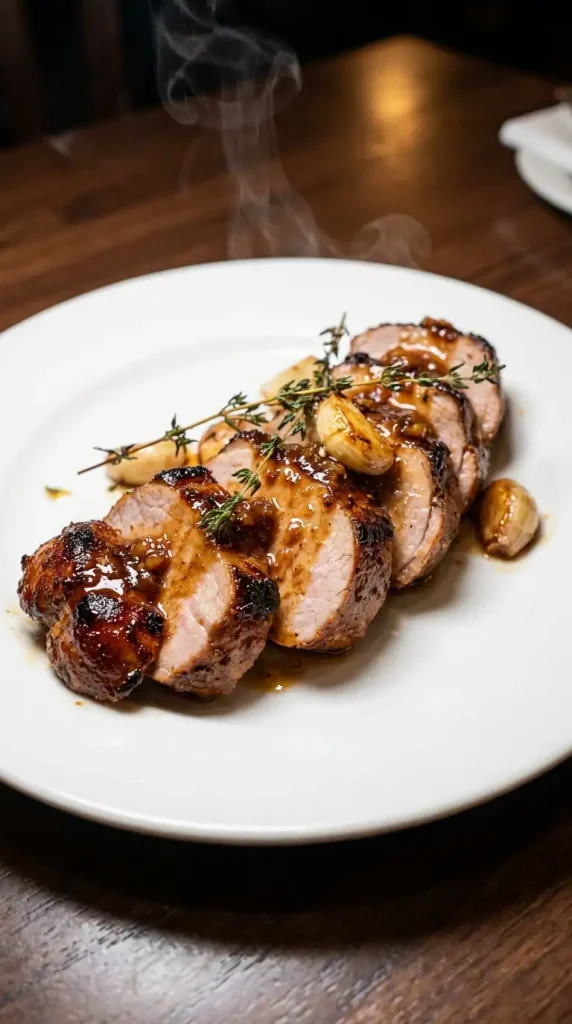 Brown Sugar Garlic Pork Tenderloin: Easy 5-Ingredient Recipe! 89 Pork tenderloin on white plate 202605141226