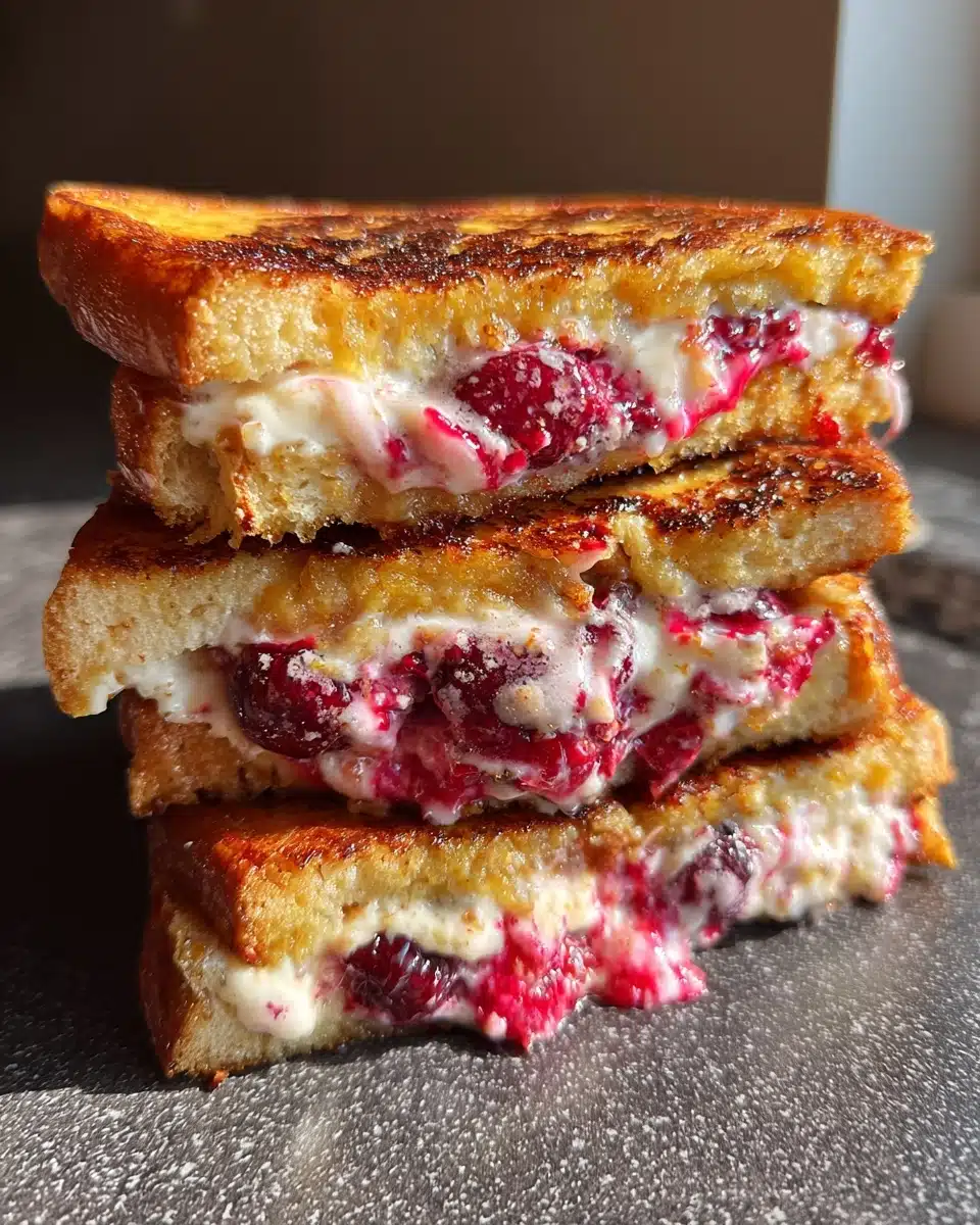 Shamrock Cherry Cheesecake Stuffed French Toast — St. Paddy's Day Brunch Goals