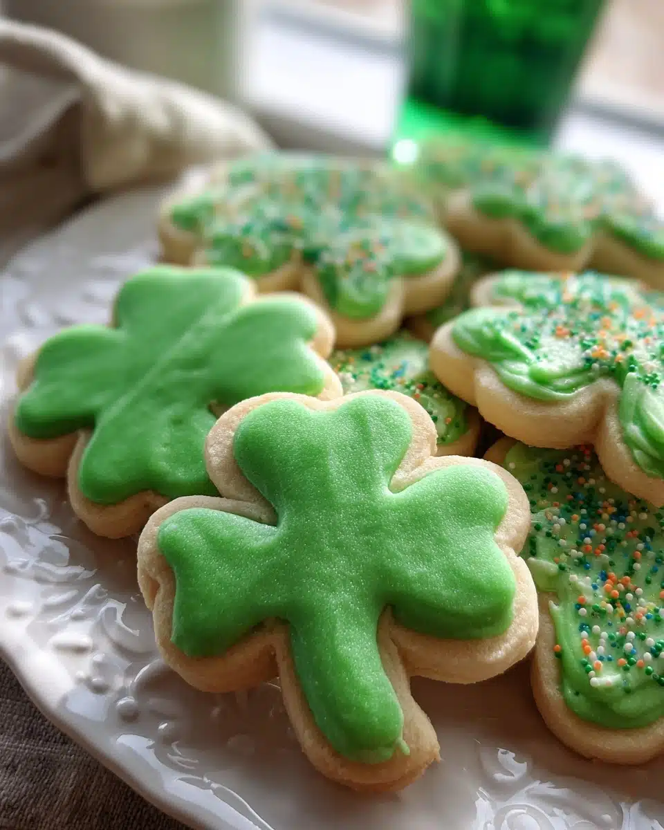 St. Patrick’s Day Sugar Cookies (Shamrock Shapes)