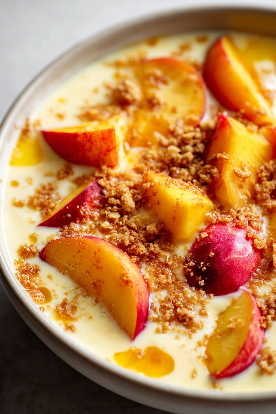 The High-Protein Peach Bowl That Tastes Like Cheesecake