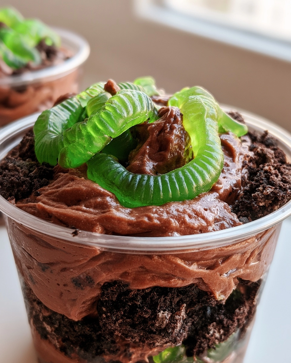 Halloween Dirt Cups — No-Bake Dirt Cups With Gummy Worms