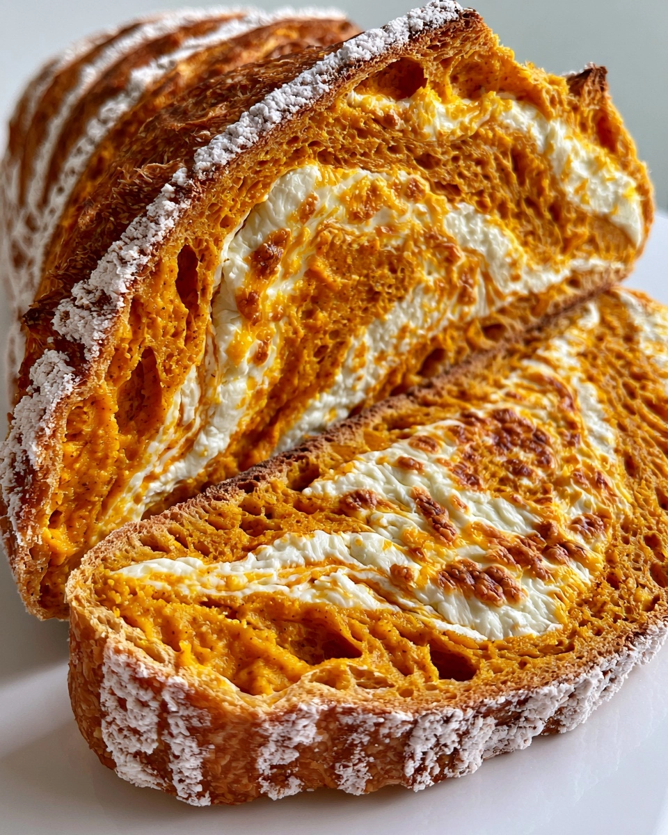 Pumpkin Cream Cheese Sourdough Bread
