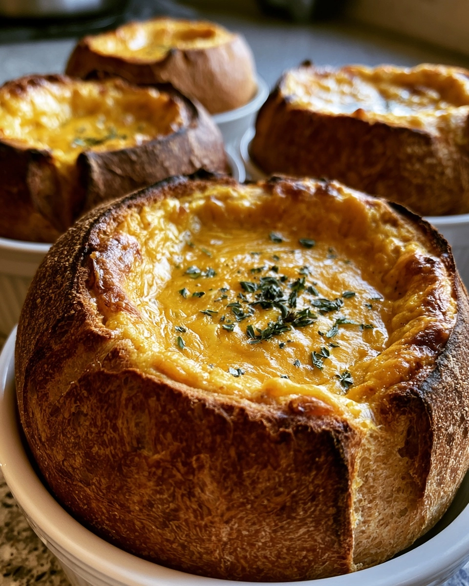 Pumpkin Sourdough Bread Bowls