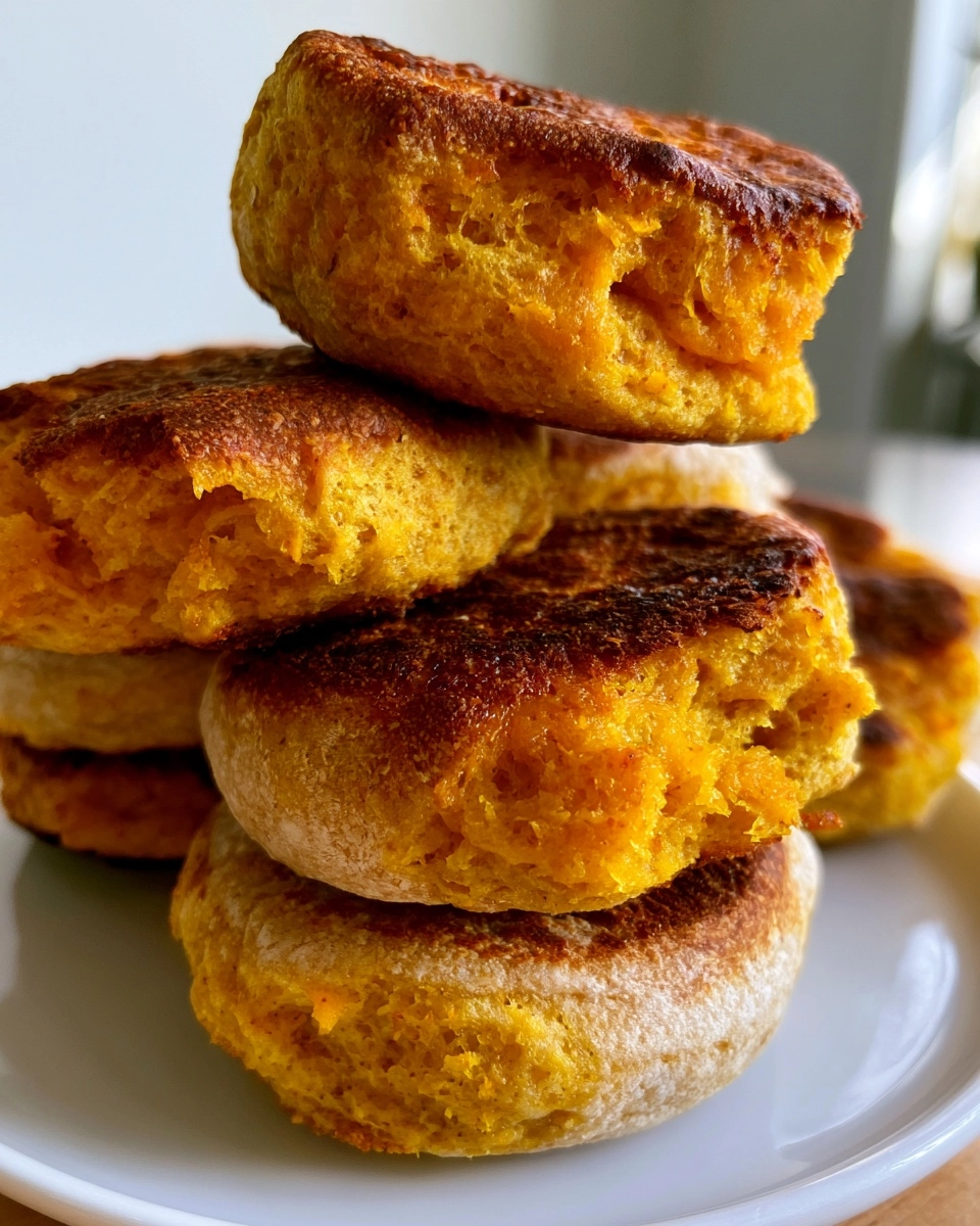 Pumpkin Sourdough English Muffins