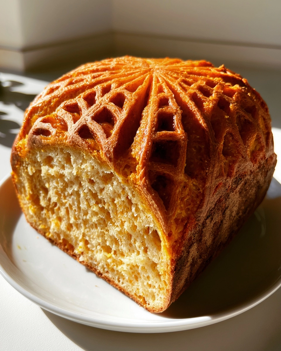 Pumpkin Sourdough Spiderweb Bread