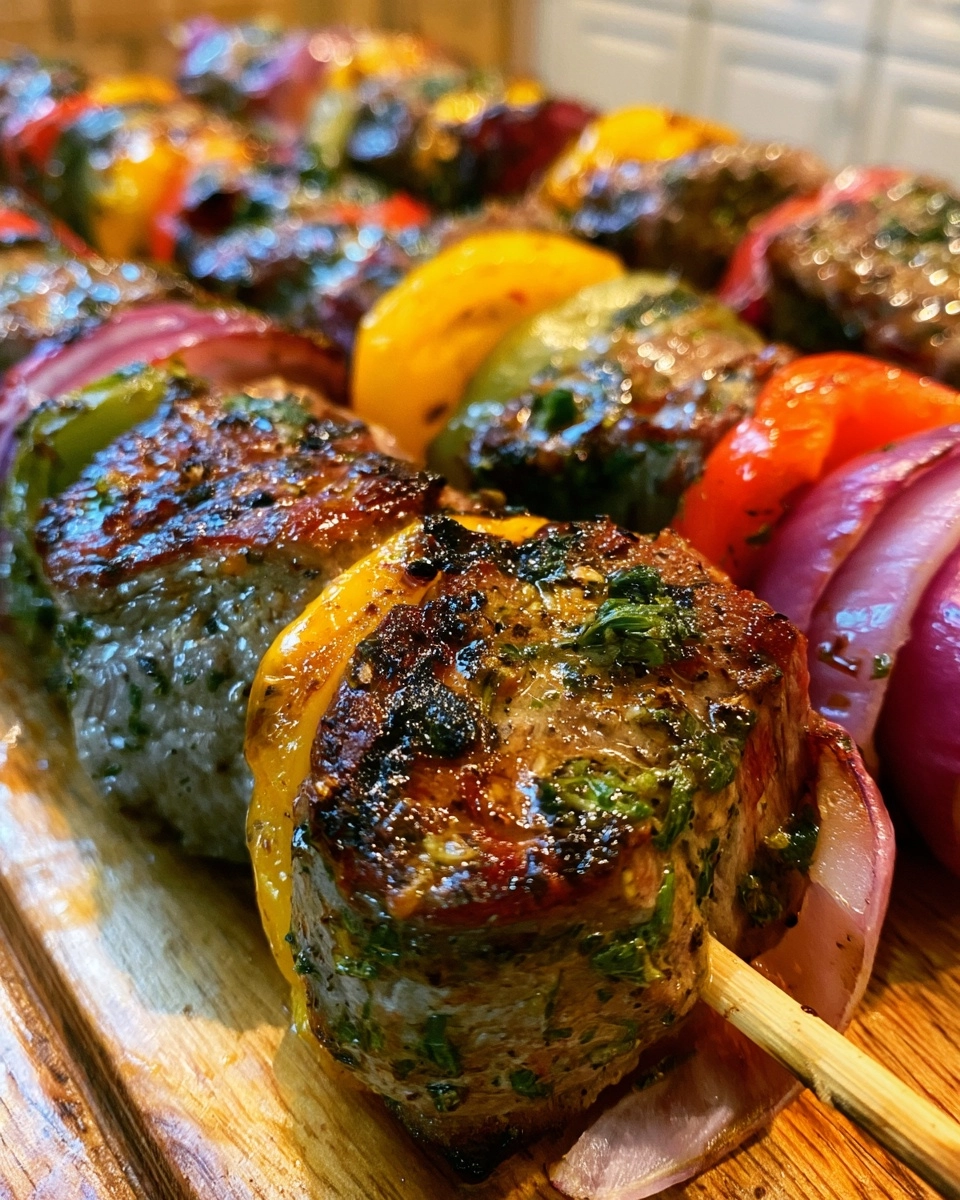 Steak Kebabs With Garlic Herb Marinade