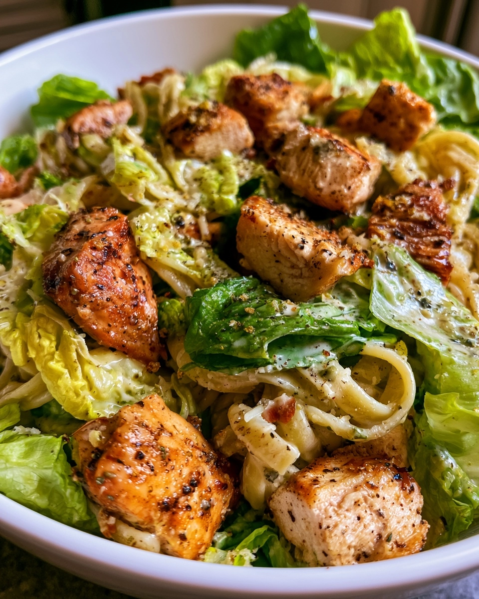 High-Protein Chicken Caesar Pasta Salad