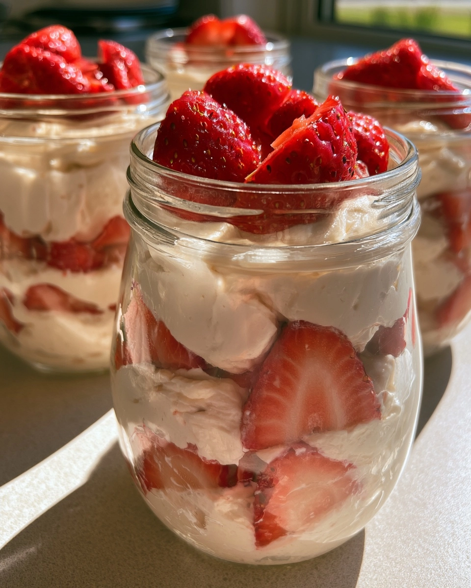 High-Protein Strawberry Cheesecake Jars