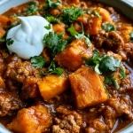 High-Protein Turkey Sweet Potato Chili for a Healthy Boost! 118 High-Protein Turkey Sweet Potato Chili