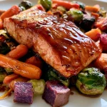 Honey Garlic Salmon with Roasted Fall Vegetables