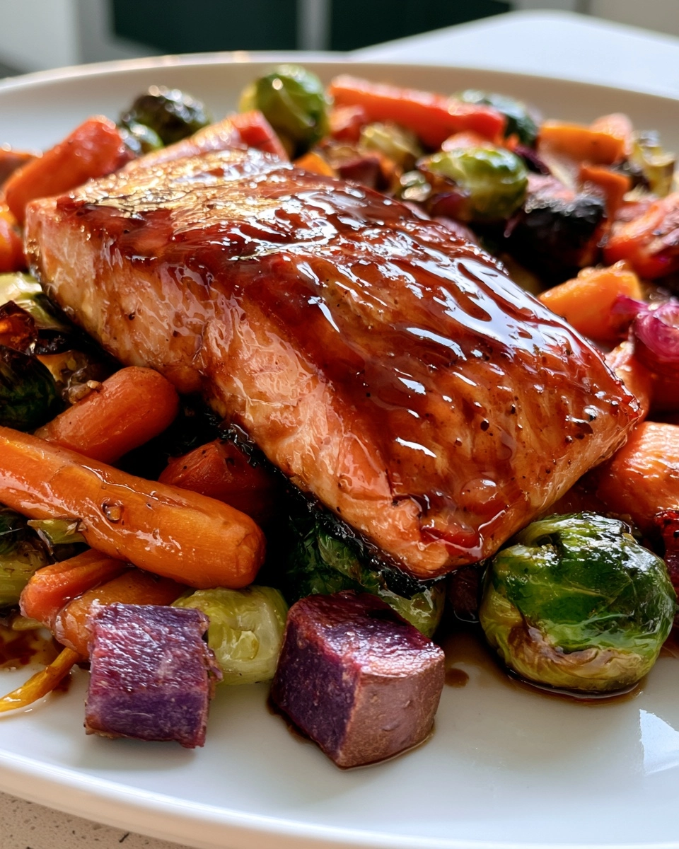 Honey Garlic Salmon with Roasted Fall Vegetables