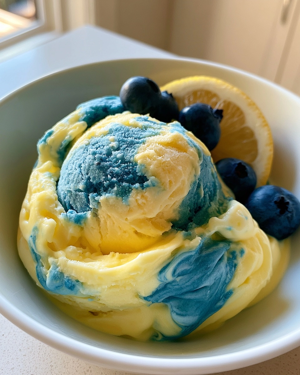 Lemon Blueberry Frozen Yogurt