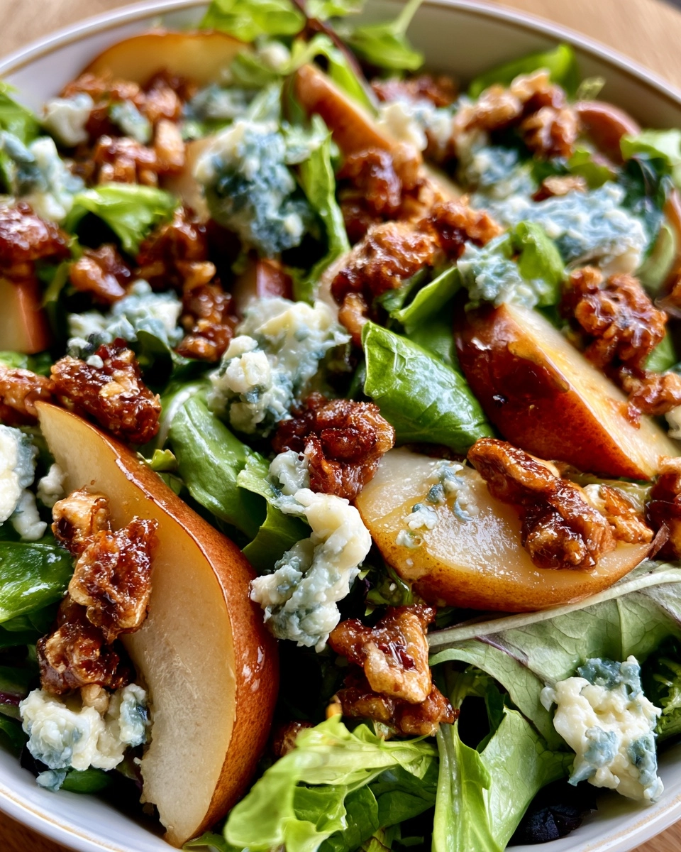 Pear and Gorgonzola Autumn Salad with Candied Nuts