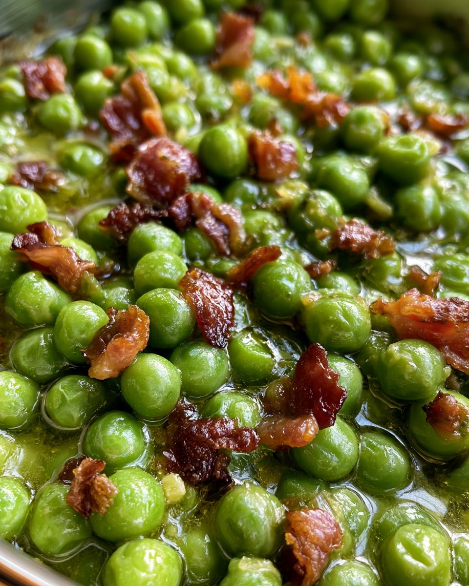 Buttery Garlic Green Peas with Bacon: A Quick Holiday Side!