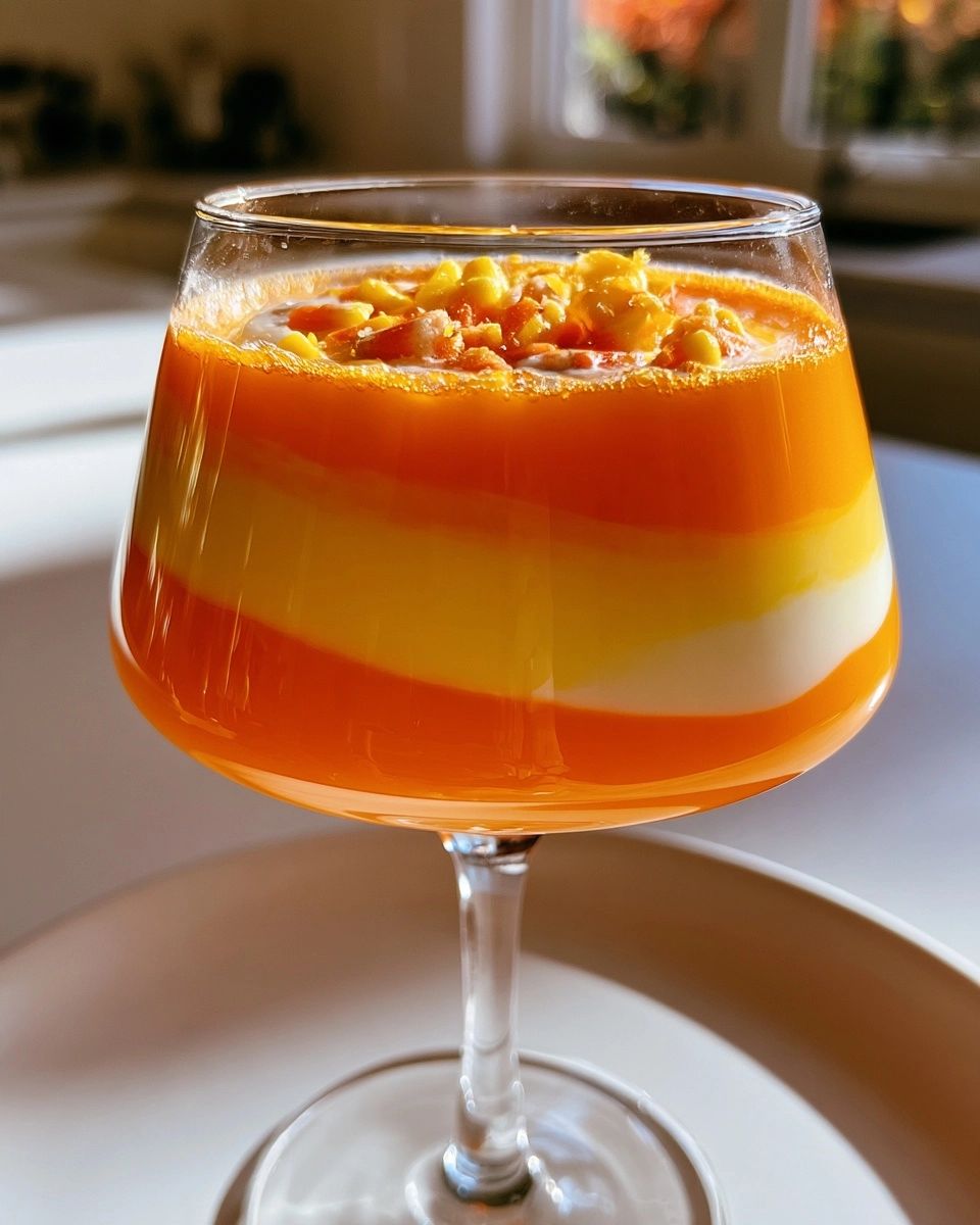 Candy Corn Layered Cocktail: A Sweet Halloween Sip!