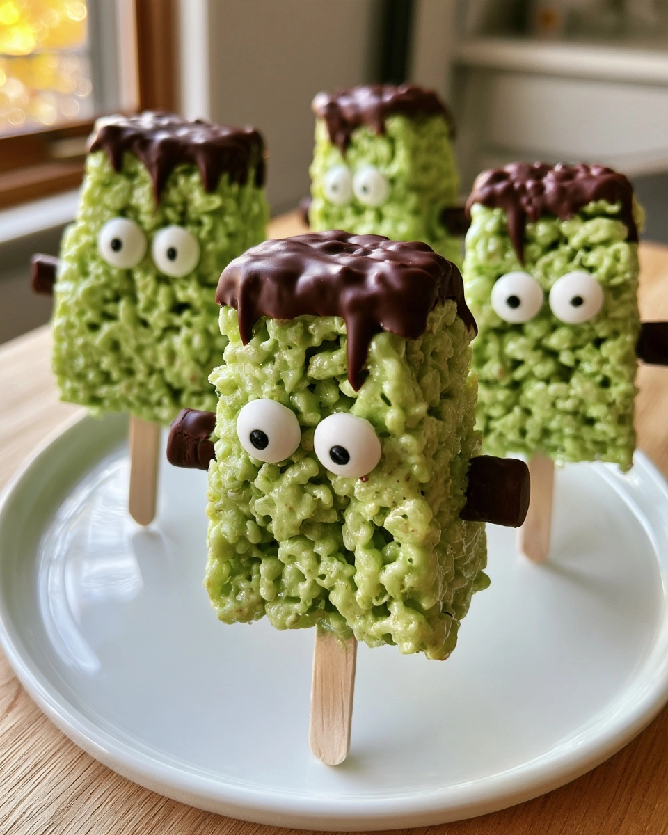 Frankenstein Rice Krispie Pops: The Green Treat Kids Beg to Make!