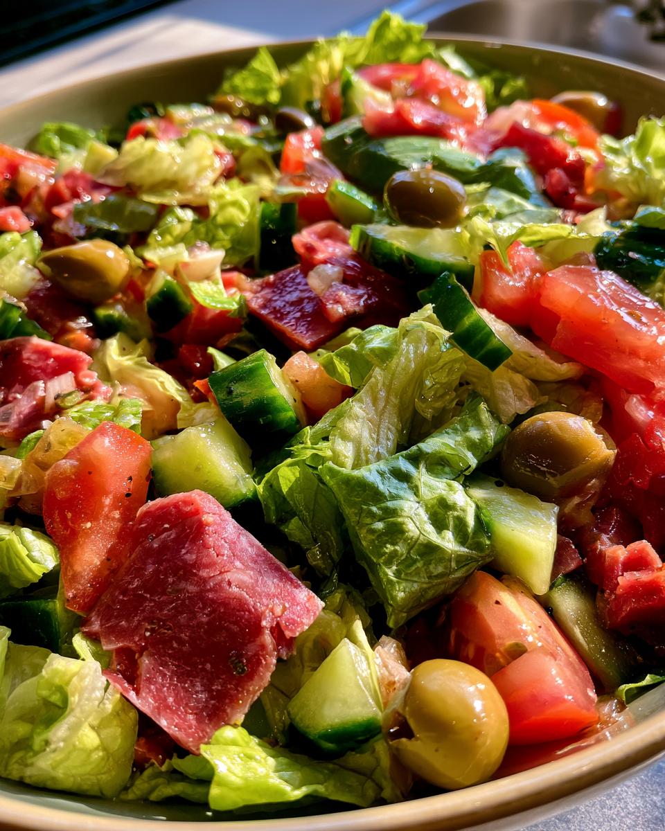Italian Chopped Salad with Salami and Olives!