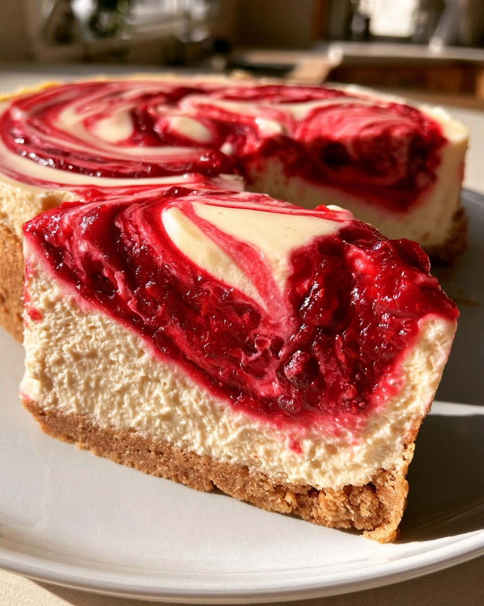 No-Bake Cranberry Cheesecake with Gingersnap Crust!