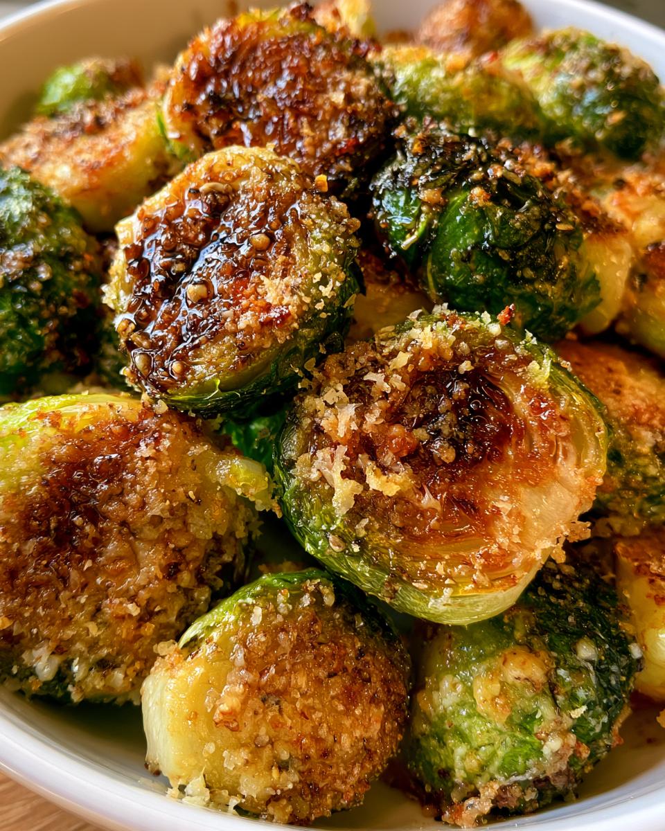 Parmesan Roasted Brussels Sprouts with Balsamic Glaze!