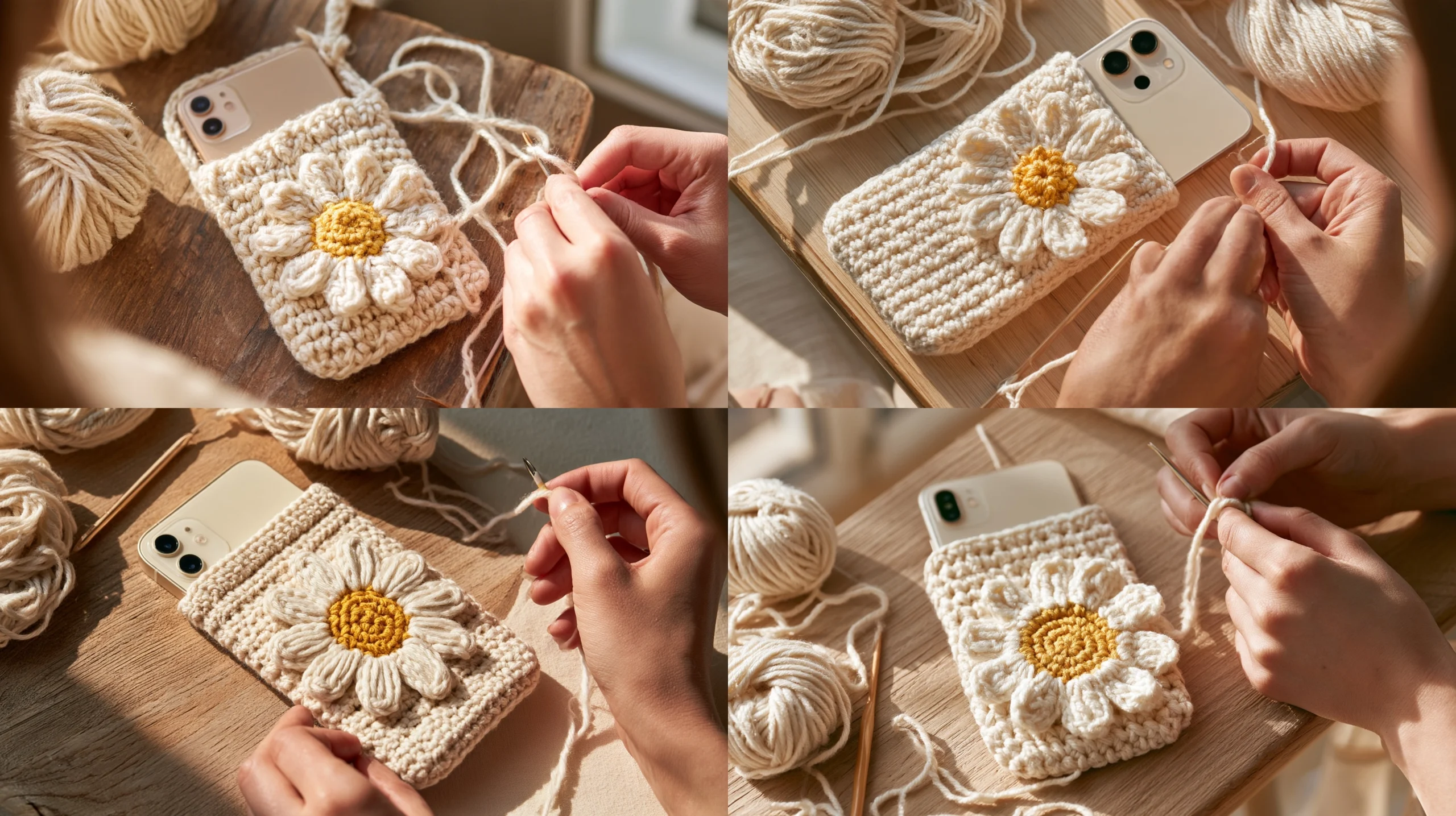 best DIY Daisy iPhone 18 Crochet Cover – Cute Handmade Phone Case