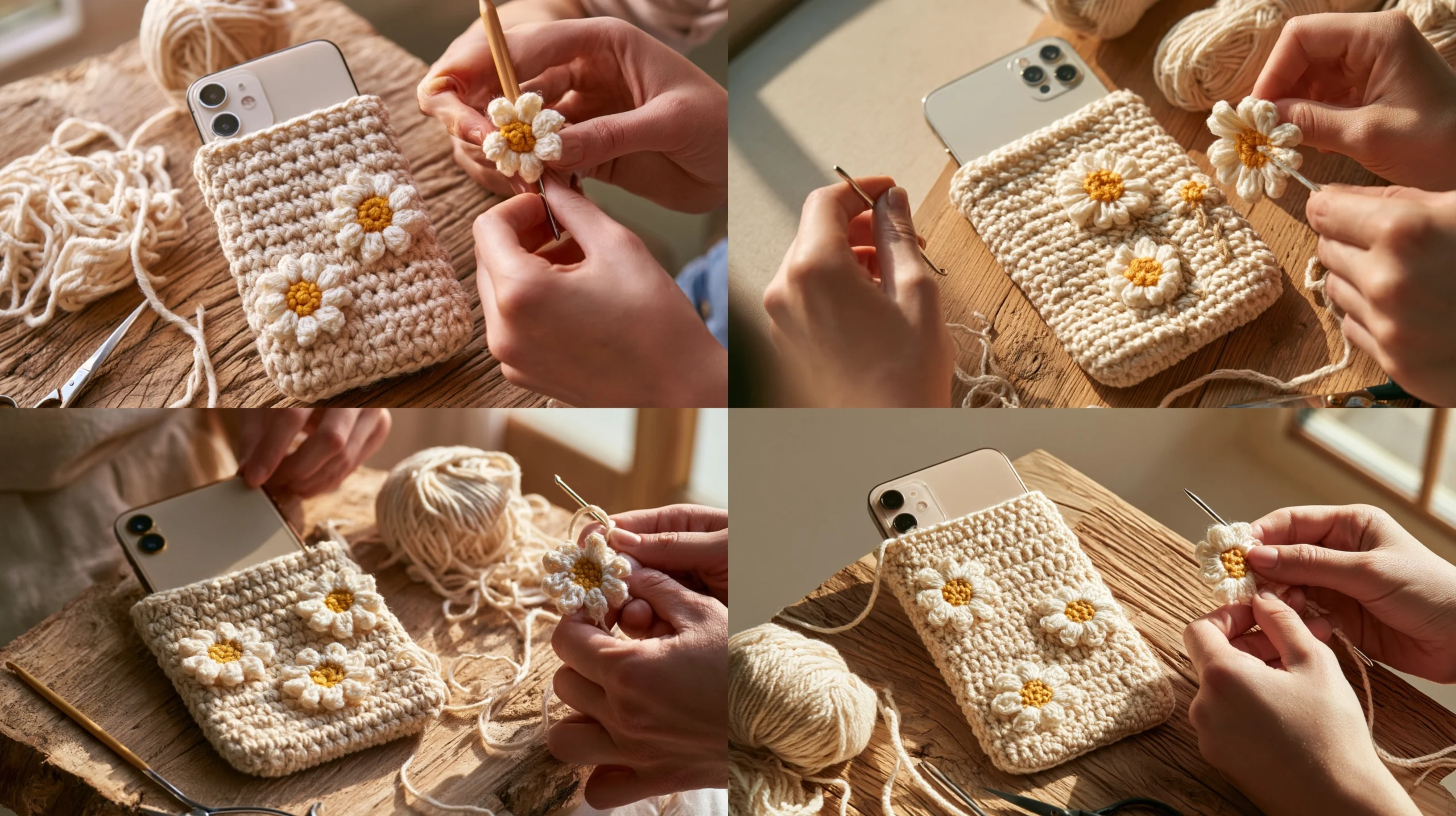 DIY Daisy iPhone 18 Crochet Cover – Cute Handmade Phone Case