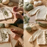 olivenzweig baby cardigan hakeln naturlich elegant